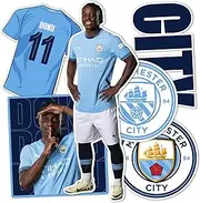 Manchester City Stickers Man City MCFC Sheet Vinyl Football Soccer Premier League Decal Laptop Water Bottle Car Scrapbook (Type P2 Jeremy Doku)