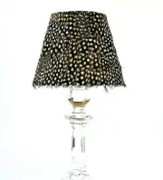 BACCARAT RARE REAL FEATHER TABLE SCONCE HANGING REPLACEMENT LAMP GRAY SHADE NEW