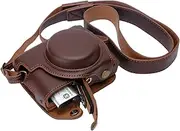 for Sony rx100 case,for Sony rx100 vi case,dsc-rx100 Mark ii,dsc-rx100 iii,dsc-rx100 iv,dsc-rx100 v RX100 vii m6 5a m3 Protective Leather Camera Case Bag with Camera Shoulder Strap (coffee)