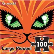 Re-marks Orange Cat 100 Piece Fun Jigsaw Puzzle, 10 x 10"