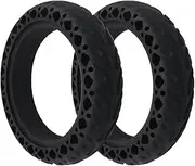 LUNCHS Rubber Solid Tire Compatible with Xiaomi 3 Compatible with Mijia M365 Electric Scooter Shock Absorber Damping Tyre Compatible with Pro Pro2 1S 8 1/2 Tubeless 8.5"(2pcs Black)