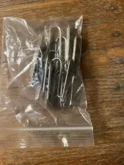 Set of (10) Pottery Barn Drapery curtain Hooks 1.5 Inch Silver Metal Slide Pins