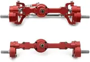 1/10 Front and Rear Axle Set For 1/12 MN MN99S MN98 D90 D91 D99 D99S MN90 RC Car Upgrade MN Aluminum Alloy CNC Anodized Full Metal Fr&on&t Rear Portal Axle Aluminum Front & Rear Portal Axles(Red 1 set