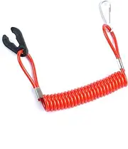 Boat Safety Kill Stop Switch Connector Lanyard Cord Replacement for Yamaha Outboard Mercruiser Marine Tohatsu Honda Engine Motor Kill Switch Tether Red Replace 6E9-82575-00 6E9-82575-01 6E9-82575-02