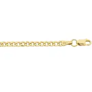 9kt Yellow Gold Silver Infused Curb Anklet