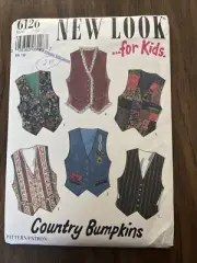 New Look For Kids 6126 Unisex Country Bumpkins Vests Sewing Pattern Sizes 7-14