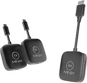 MINIX Wireless HDMI Transmitter and One Receiver, Plug and Play - Multi Monitor Extension, Wireless Dual USB - C to HDMI Dongle 1080p, 164ft/50m/WiFi 2.4G/5G/60Hz Wireless HDMI Adapter