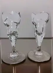 2 Mikasa Slovenia 8" Crystal Tulip Candle Holder Home Decor