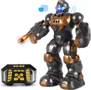 Durable Superhero Robot Action Figure - Programmable with Music and Dance - 9.4"