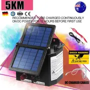 5km Solar Electric Fence Energiser Energizer Charger 0.15J Farm Animal