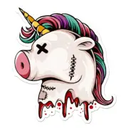 Unicorn Pigicorn Pig Head Vinyl Decal Sticker - ebn7919
