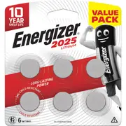 Energizer 2025 CR2025 Lithium Coin Battery 6 pack
