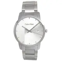 在飛比找momo購物網優惠-【Calvin Klein】時尚風格不鏽鋼錶帶手錶-銀面x銀