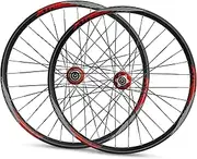 Low Resistance Flat Spoke MTB Wheels 26 Inch Bicycle Rims 32H Alloy, Steel,Suitable for 8-11 Speed Card Bicycle Wheel Set Quick Release Axle Bicycle Accessories