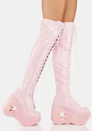 [Demonia] Pink Dynamite-300 Knee High Boots