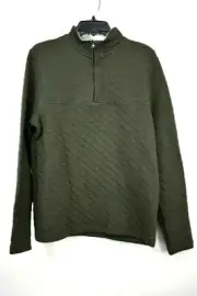 Tailor Vintage Mens Quarter Zip Quilted Knit Pullover Mock Neck Imported NWT