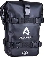 ARMOURAIN Motorcycle Bumpers Bag Waterproof 6L Motor Crash Bar Bag with Shoulder Strap Motorcycles Side Frame Bag Riding Tools Accessories (TPU Black)