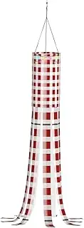 Halloween Garden Red Checkered White Squares Windsock Lights Halloween Lighted Windsock for Patio Yard Pathway Party Decor