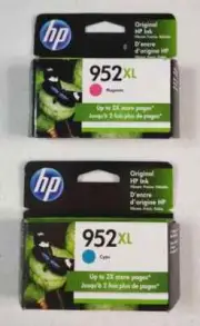 HP 952XL Cyan and Magenta Ink Cartridges