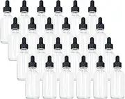 Magic Season Boston Round Glass Bottles (Transparent / 60 ml with Droppers / 24 Pcs)