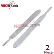 2 PCS SURGICAL STAINLESS STEEL SCALPEL BLADE HANDLE #3 AND #4 VETERINARY