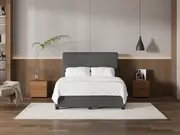 My Style Tapered Headboard & Standard Base - Queen / Gunmetal / Drawer Base