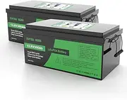 DATOUBOSS 12V 300Ah LiFePO4 Battery, 3840Wh 12V 300Ah Lithium Battery Built-in 200A BMS, 15000+ Deep Cycle Battery for RV, Solar, Trolling Motor & Camping (12V 300AH-2PCS)