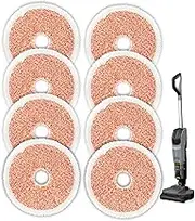 (8 Pack) Replacement Mop Pads Compatible With Bissell SpinWave + Vac Cordless, Hard Floor Spin Mop + Vacuum, Heavy Duty Scrubbing Mopping Pads, Orange Pads 8 Pieces