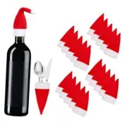 Fumwase 40pcs Mini Santa Hats Christmas Silverware Holders Christmas Santa