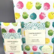 5pc Cynthia Rowley Easter Chick 70" R Tablecloth 4 Napkin Set Watercolor Spring