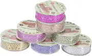 jojofuny 7Rolls Glittery Lace Tape Decorative Glitter Masking Tape for School Stationery Crafts and Scrapbooking Adhesive and Versatile Mixed Colors