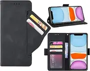 GoshukunTech Case for iPhone 11,for iPhone 11 Wallet Case[ 5 Card Slots Leather Wallet ] Soft TPU Inner Case Flip Cover Stand Feature Compatible with iPhone 11 [6.1 inch]-Black