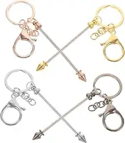 VALICLUD 4pcs Beaded Keychains Portable Metal Key Rings for DIY Crafts Zinc Alloy Keychain for Handbags Belts Accessories