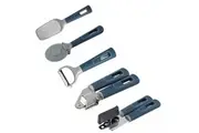 5PK Salter Indigo Peeler Garlic Press Can Opener Pizza Cutter Zester Combo Set