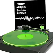 Acrylic Turntable Slipmat for Playing Vinyl Records (Groovy Green)