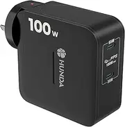 100W USB C GaN Charger,HUNDA 2-Port Fast Wall Charger AU Plug Compatible with MacBook Pro/Air, iPhone 15/14/13/12/11 Pro, Dell XPS,Chromebook,Samsung Galaxy S23 Ultra,Pixel 7 Pro and All USB C Devices