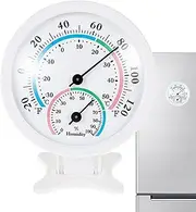 Thermograph and Hygrometer Monitor | Mechanical 2-in-1 Hygrometer Thermograph Gauge,Indoor Temperature Analog Meter Easy to Read for Breeding Box, Refrigerator