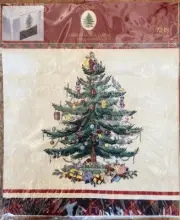 Avanti Linens Spode Christmas Tree Tartan Table Runner 72 x 14 Mistletoe NIP