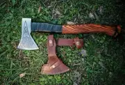 Viking Axe Handmade Carbon Steel Camping Norse Rosewood Handle - Free Engraving
