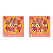 2x Djeco Flower Fancy Beads Pendants Kids/Children DIY Craft Accessory Kit 6y+