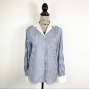 Rag & Bone NWT Amelia Striped Button Down Blue Shirt XS