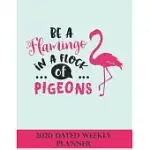 2020 DATED WEEKLY PLANNER: ANNUAL PLANNER, FLAMINGO, ORIGINAL DESIGN WITH GOALS, IMPORTANT DATES AND ANNUAL CALENDARS INCLUDED