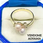 VENDOME AOYAMA 戒指 白色 珍珠 9號 藍寶石 18K YG 日本直送 二手