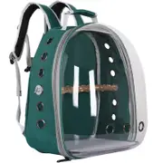 GGP Green Stylish Transparent Pvc Pet Carrier Backpack Large Capacity, Multi Use For Birds & Cats(Including Wooden Stick)
