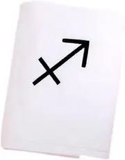 Thicker Cotton Absorbent Bath Towel Personalized Twelve Constellation Bath Towel, Sagittarius, White