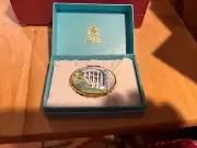Tiffany Halycon Days Box "THE WHITE HOUSE"ENAMEL TRINKET BOX NEW. #96