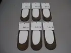 NWT Hue Women's Metallic Shine Foot Liner Socks Size M/L 6 Pair Shitake #326G