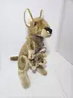 DEMDACO 13"Kangaroo and Joey Set Soft Light Brown Plush Animal Set