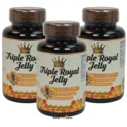 3 x Triple Royal Jelly Formula 200 Caps +Zinc +Beeswax+Beta Carotene+VE
