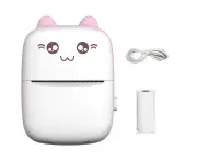 PINK Portable Thermal Printer MINI Wirelessly BT 203dpi Photo Label Memo Wrong Question Printing With USB Cable Imprimante Portable